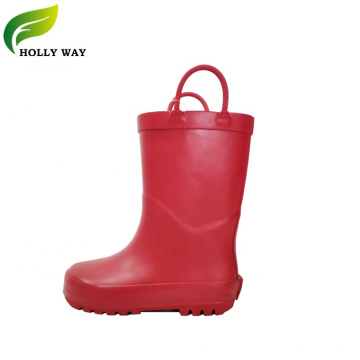 Red Color Stripes Rubber Kids' Boots
